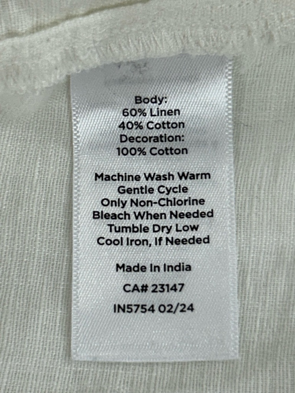 Talbots Black and White Embroidered Linen Cotton Tunic Size 3X - Picture 9 of 10